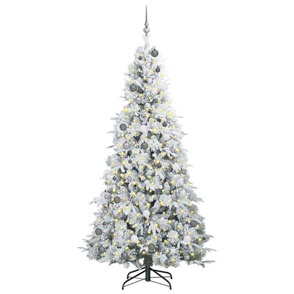 Plast Hingad Julgran med 300 LED-lampor Vit 240 cm PE och PVC