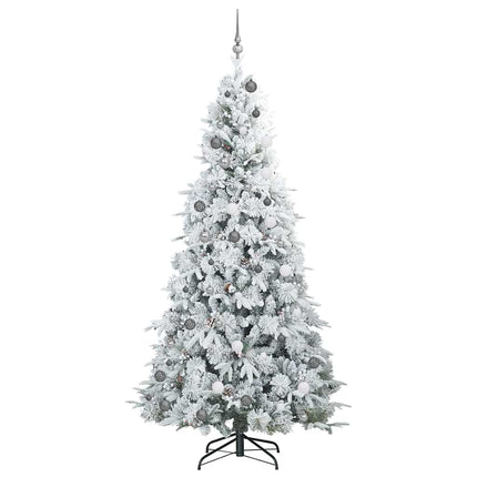 Plast Hingad Julgran med 300 LED-lampor Vit 240 cm PE och PVC