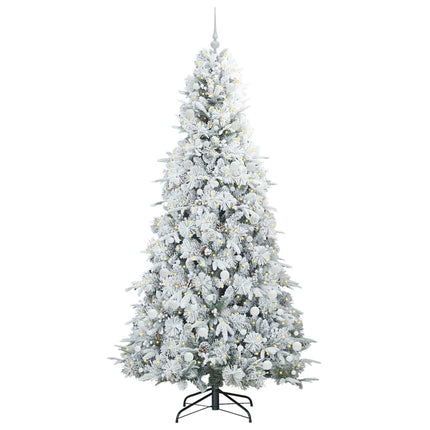 Plast Hingad Julgran med 300 LED-lampor Vit 240 cm PE och PVC
