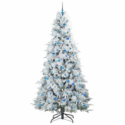 Plast Hingad Julgran med 300 LED-lampor Vit 240 cm PE och PVC