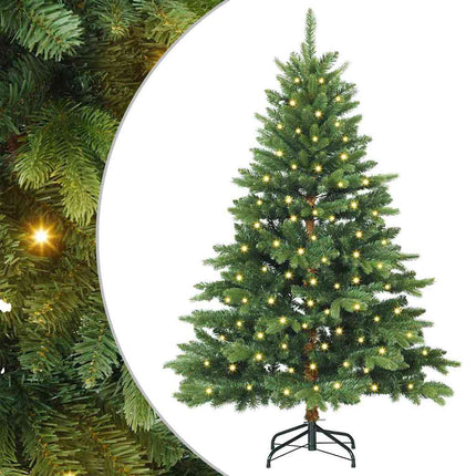 Konstgjord julgran med gångjärn 120 cm 150 LED-lampor Varmvit