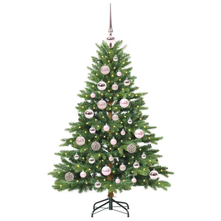 Konstgjord julgran med gångjärn 120 cm 150 LED-lampor Varmvit
