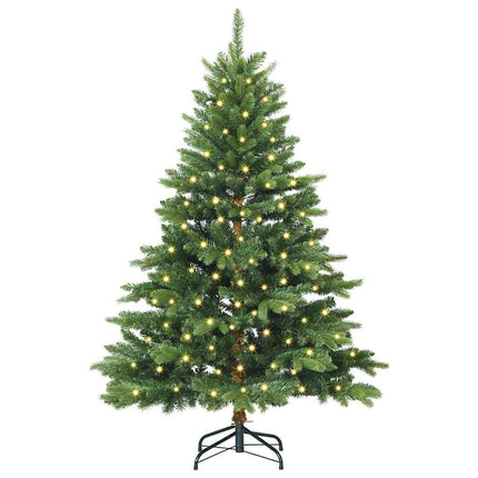 Konstgjord julgran med 150 LED-lampor Grön 150 cm PE och PVC