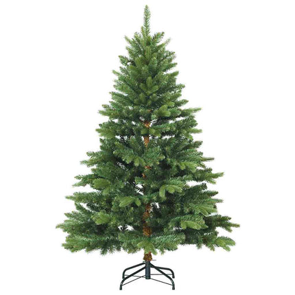 Konstgjord julgran med 150 LED-lampor Grön 150 cm PE och PVC