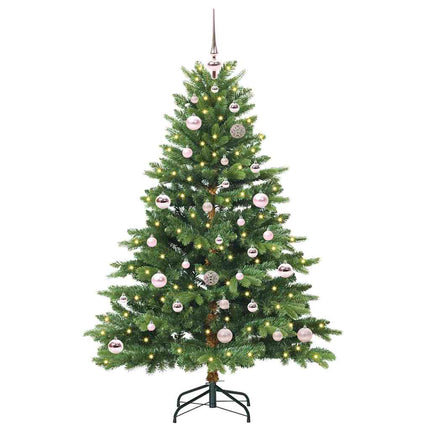 Konstgjord julgran med 150 LED-lampor Grön 150 cm PE och PVC