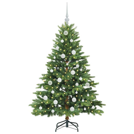 Konstgjord julgran med 150 LED-lampor Grön 150 cm PE och PVC