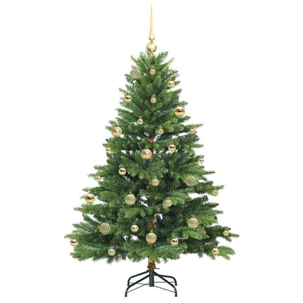 Konstgjord julgran med 150 LED-lampor Grön 150 cm PE och PVC