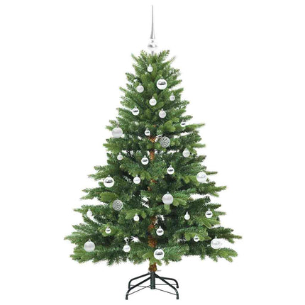 Konstgjord julgran med 150 LED-lampor Grön 150 cm PE och PVC