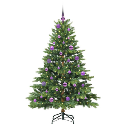 Konstgjord julgran med 150 LED-lampor Grön 150 cm PE och PVC