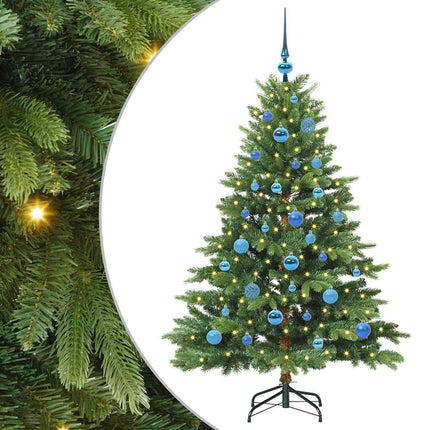Konstgjord julgran med 150 LED-lampor Grön 150 cm PE och PVC