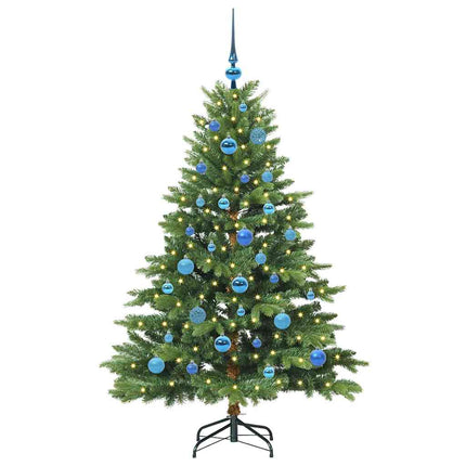 Konstgjord julgran med 150 LED-lampor Grön 150 cm PE och PVC