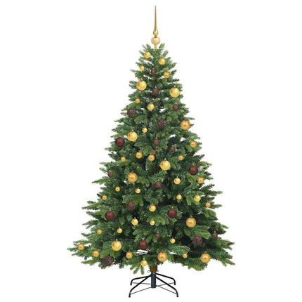 Konstgjord julgran med 300 LED-lampor Grön 180 cm PE och PVC