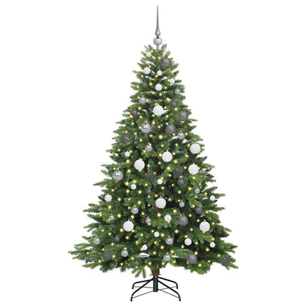 Konstgjord julgran med 300 LED-lampor Grön 180 cm PE och PVC