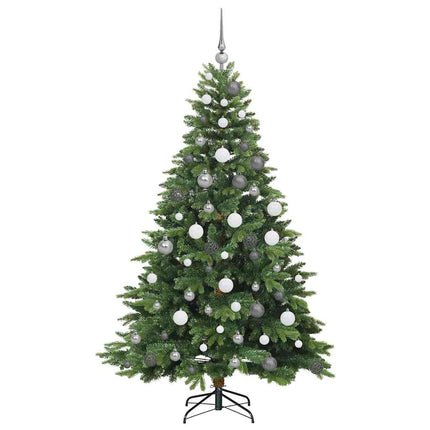 Konstgjord julgran med 300 LED-lampor Grön 180 cm PE och PVC
