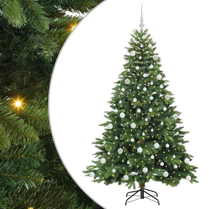 Konstgjord julgran med 300 LED-lampor Grön 180 cm PE och PVC