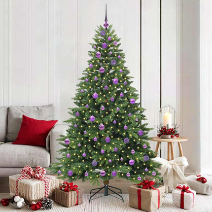 Konstgjord julgran med 300 LED-lampor Grön 180 cm PE och PVC