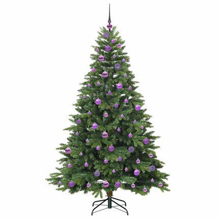 Konstgjord julgran med 300 LED-lampor Grön 180 cm PE och PVC