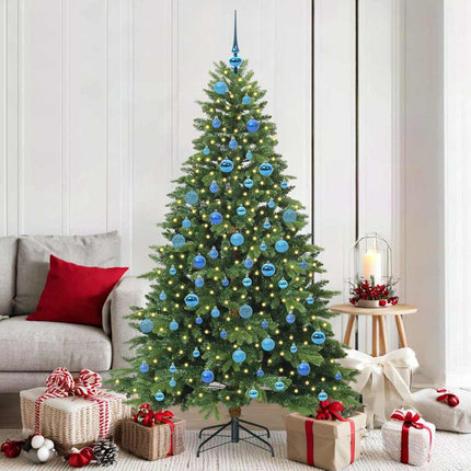Konstgjord julgran med 300 LED-lampor Grön 180 cm PE och PVC