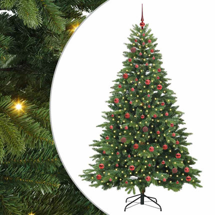 Konstgjord julgran med 300 LED-lampor Grön 210 cm PE och PVC