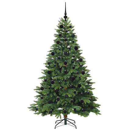 Konstgjord julgran med 300 LED-lampor Grön 210 cm PE och PVC