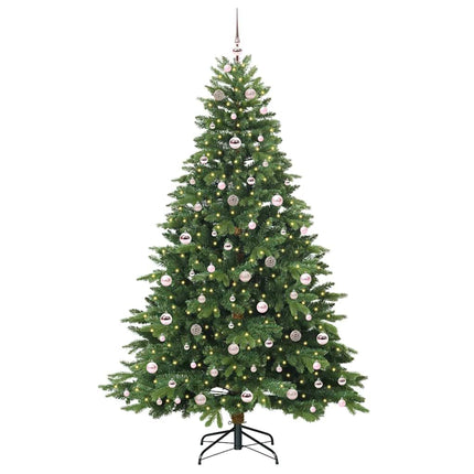 Konstgjord julgran med 300 LED-lampor Grön 210 cm PE och PVC