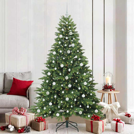 Konstgjord julgran med 300 LED-lampor Grön 210 cm PE och PVC