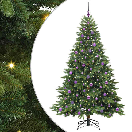 Konstgjord julgran med 300 LED-lampor Grön 210 cm PE och PVC