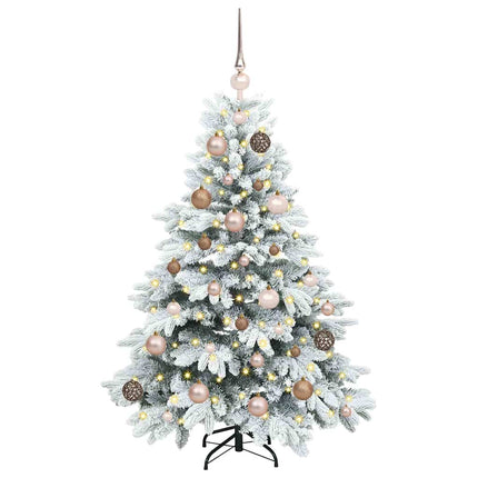 Konstgjord julgran med 150 LED-lampor Vit 120 cm PE och PVC