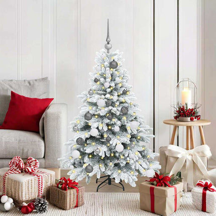 Konstgjord julgran med 150 LED-lampor Vit 120 cm PE och PVC