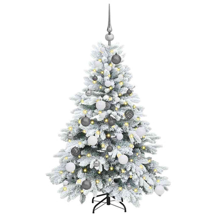 Konstgjord julgran med 150 LED-lampor Vit 120 cm PE och PVC