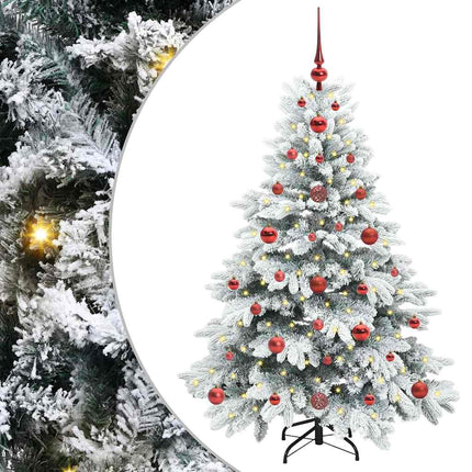 Konstgjord julgran med 150 LED-lampor Vit 120 cm PE och PVC
