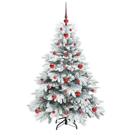 Konstgjord julgran med 150 LED-lampor Vit 120 cm PE och PVC