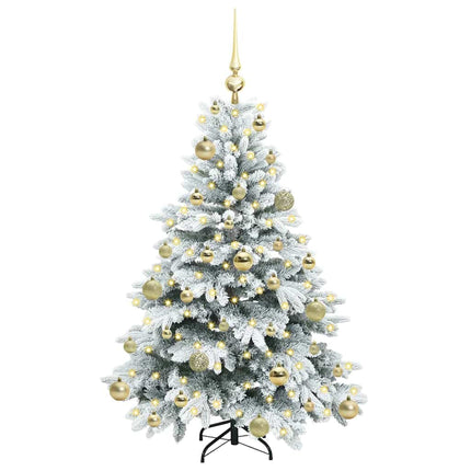 Konstgjord julgran med 150 LED-lampor Vit 120 cm PE och PVC