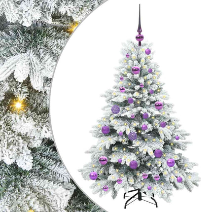 Konstgjord julgran med 150 LED-lampor Vit 120 cm PE och PVC
