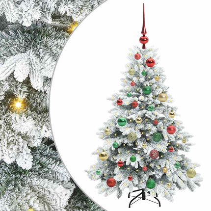 Konstgjord julgran med 150 LED-lampor Vit 120 cm PE och PVC