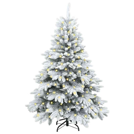 Konstgjord julgran med 150 LED-lampor Vit 150 cm PE och PVC