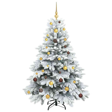 Konstgjord julgran med 150 LED-lampor Vit 150 cm PE och PVC