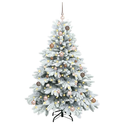 Konstgjord julgran med 150 LED-lampor Vit 150 cm PE och PVC