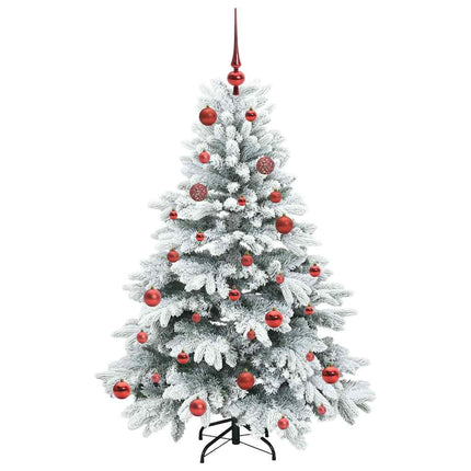 Konstgjord julgran med 150 LED-lampor Vit 150 cm PE och PVC