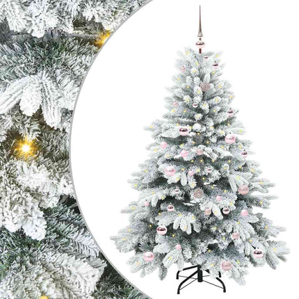 Konstgjord julgran med 150 LED-lampor Vit 150 cm PE och PVC