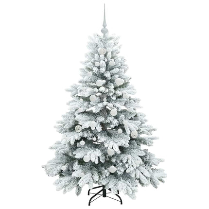Konstgjord julgran med 150 LED-lampor Vit 150 cm PE och PVC