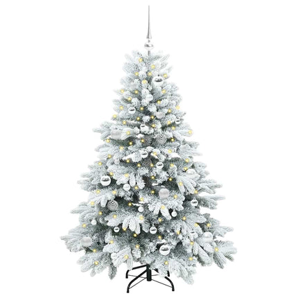 Konstgjord julgran med 150 LED-lampor Vit 150 cm PE och PVC