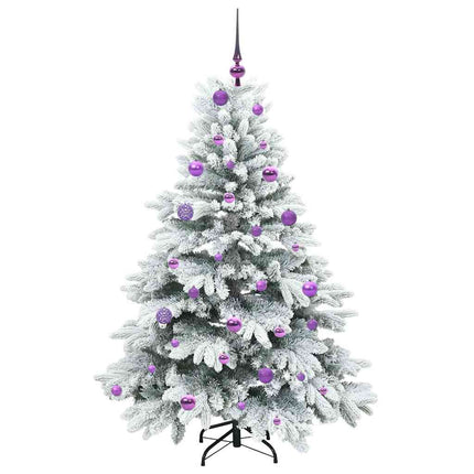 Konstgjord julgran med 150 LED-lampor Vit 150 cm PE och PVC