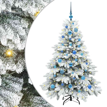 Konstgjord julgran med 150 LED-lampor Vit 150 cm PE och PVC