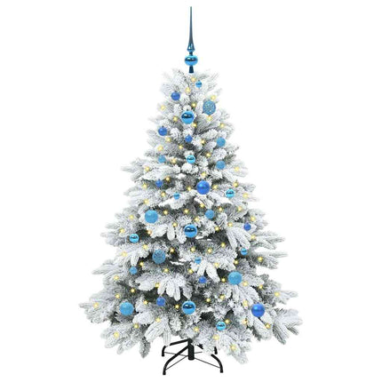 Konstgjord julgran med 150 LED-lampor Vit 150 cm PE och PVC