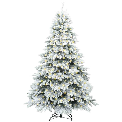Konstgjord julgran med 300 LED-lampor Vit 180 cm PE och PVC
