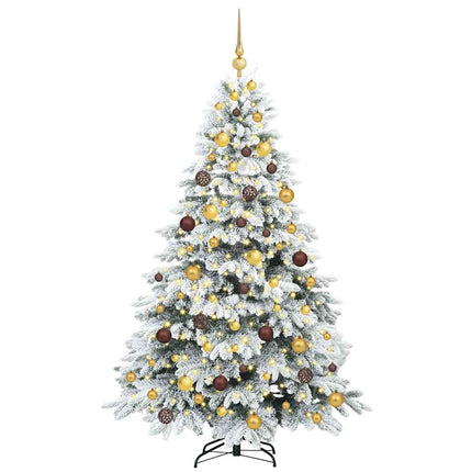 Konstgjord julgran med 300 LED-lampor Vit 180 cm PE och PVC