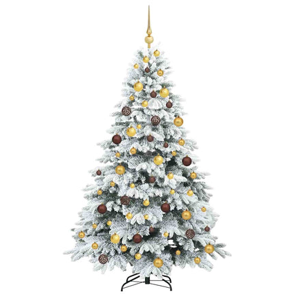 Konstgjord julgran med 300 LED-lampor Vit 180 cm PE och PVC