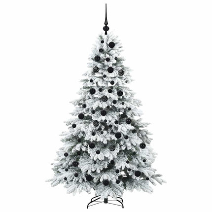Konstgjord julgran med 300 LED-lampor Vit 180 cm PE och PVC