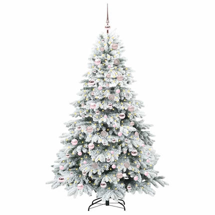 Konstgjord julgran med 300 LED-lampor Vit 180 cm PE och PVC